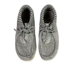 Hey Dude Britt Grey hHoundstooth Lace Up Shoes size 8